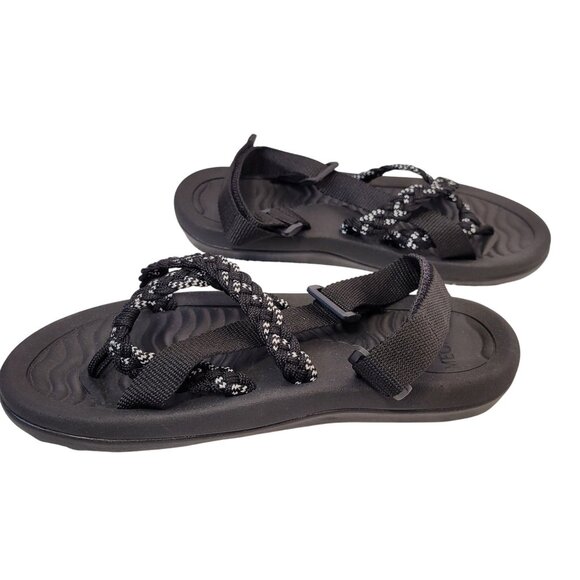 MEGNYA Women's Comfort Sandals Black Braided Straps Arch Support Size 7 - Picture 3 of 9